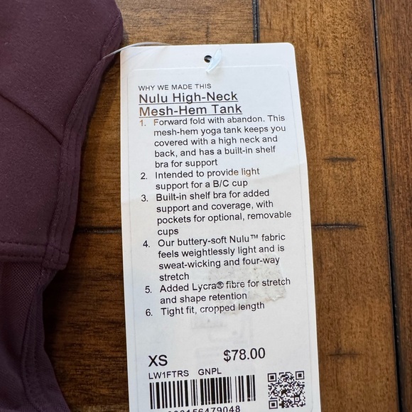 Lululemon Goodnight Plum Set – Nulu HR Mesh Tights (2) + Tank (XS) – NWT - Picture 7 of 7